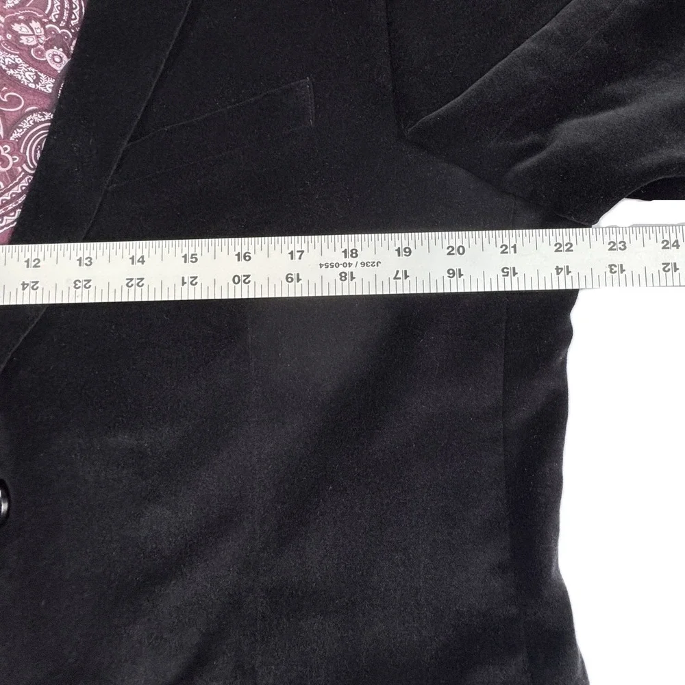 Adolfo Black‎ Velvet Blazer Mens 44R Sport Coat Paisley Lining Gothic Victorian
